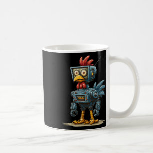 Lustiger Ai-Hühnerkostüm mit TV für Roboterliebhab Kaffeetasse