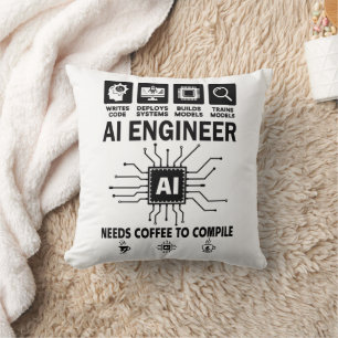 Lustiger AI-Ingenieur Liebhaber Braucht Kaffee Zum Kissen
