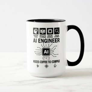 Lustiger AI-Ingenieur Liebhaber Braucht Kaffee Zum Tasse