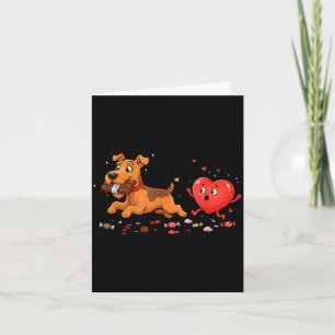 Lustiger Airedale Terrier Herz Valentinstag Karte