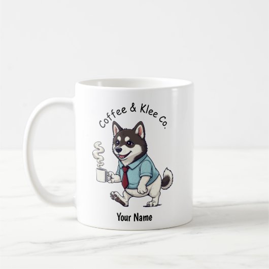Lustiger Alaskan Klee Kai Geschäftsanzug Kaffee Kaffeetasse (Links)