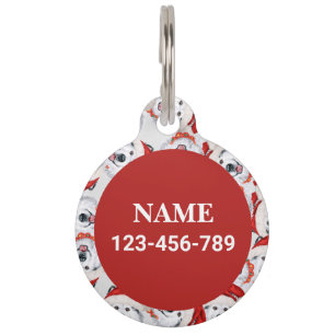 Lustiger Alaskan Malamute Name Weihnachts-Pattern Haustiermarke