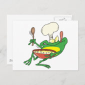 lustiger alberner Koch Frosch Cartoon Postkarte (Vorne/Hinten)