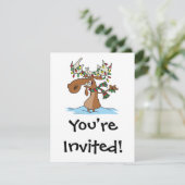 lustiger alberner Weihnachtssammeldichter Cartoon Einladung (Stehend Vorderseite)