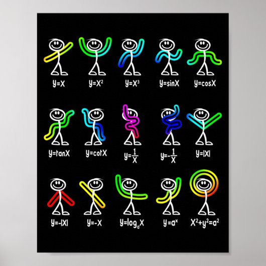 Lustiger Algebra-Tanz-Funktions-Mathe-Lehrer-Geek- Poster (Vorne)