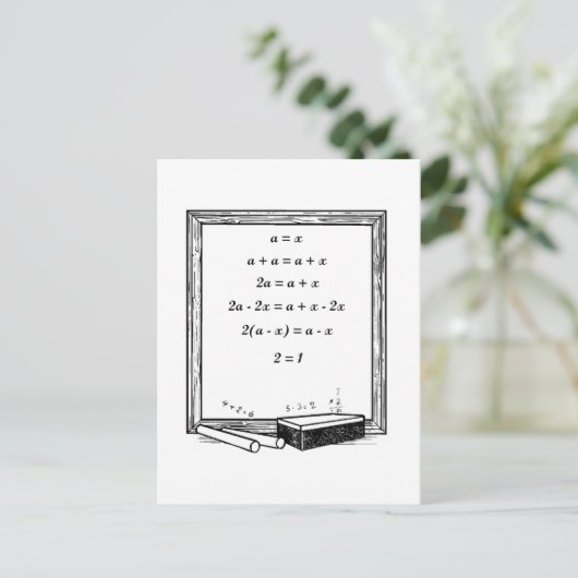 lustiger Algebra-Witz Postkarte (Stehend Vorderseite)