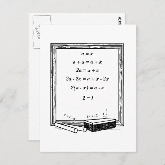 lustiger Algebra-Witz Postkarte (Vorne/Hinten)