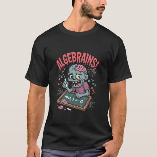 Lustiger Algebra-Zombie-Mathe-Lehrer Halloween T-Shirt (Vorderseite)