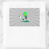 lustiger Alien Fußballspieler Rechteckiger Aufkleber (Tasche)