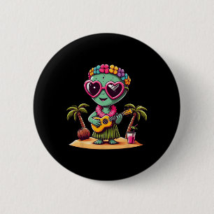 Lustiger Alien-Hawaiian-Kostüm Kinder Sommerferien Button