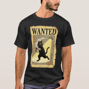 Lustiger Alien Japan Katze Ramen Gesuchtes Poster T-Shirt