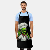 Lustiger Alien-Koch-Design Cute Space Cook mit Koc Schürze (Getragen)