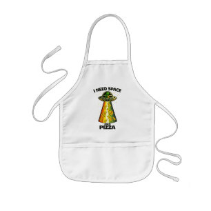 Lustiger Alien-Kopf isst Pizza UFO Außerirdischer Kinderschürze