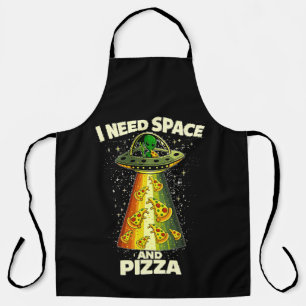 Lustiger Alien-Kopf isst Pizza UFO Außerirdischer Schürze