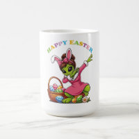 Lustiger Alien-Osterhase Dabbing Süßes Osterei