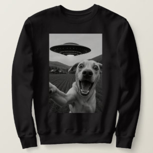 Lustiger Alien-UFO-Hund-Selfie - Coole Katze & Wel Sweatshirt