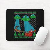 Lustiger Alien Ufo Weihnachtsmann Schlitten Hässli Mousepad (Mit Mouse)