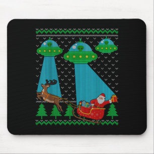 Lustiger Alien Ufo Weihnachtsmann Schlitten Hässli Mousepad