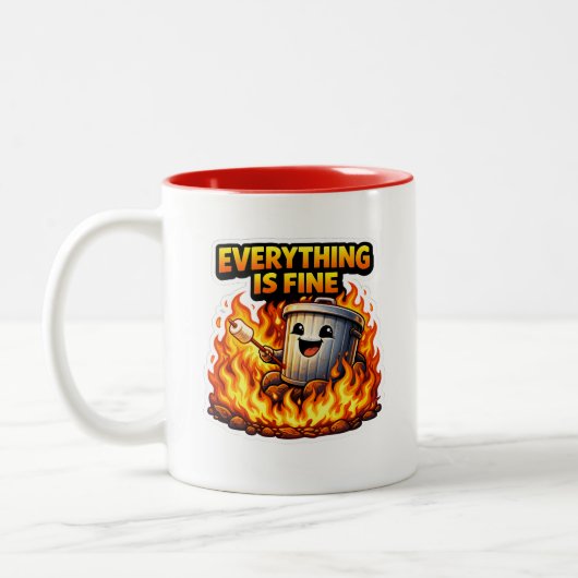 Lustiger Alles Ist In Ordnung Mülltonne Becher Zweifarbige Tasse (Links)