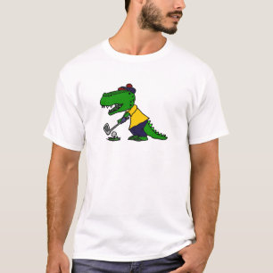 Lustiger Alligator, der Golf spielt T-Shirt