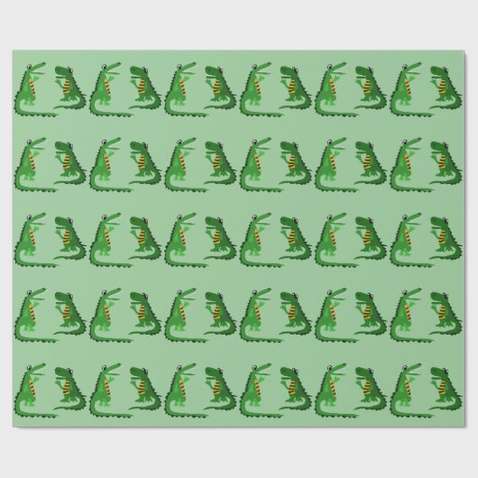 Lustiger Alligator, der mit Krokodil spricht Geschenkpapier (Flach)