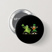 Lustiger Alligator Klee St Patricks Day Damen Herr Button (Vorne & Hinten)