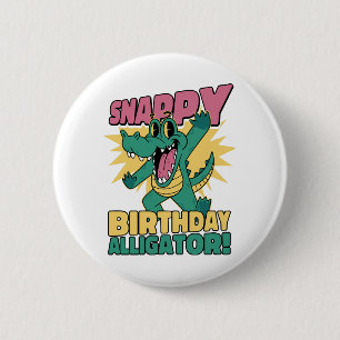 Lustiger Alligator-Liebhaber und Geburtstags-Kroko Button