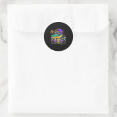 Lustiger Alligator Mardi Gras  Runder Aufkleber (Tasche)