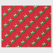 Lustiger Alligator mit Geweih-Weihnachtskunst Geschenkpapier (Flach)