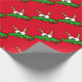 Lustiger Alligator mit Geweih-Weihnachtskunst Geschenkpapier (Ecke)