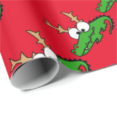 Lustiger Alligator mit Geweih-Weihnachtskunst Geschenkpapier (Rolleneckpunkt)