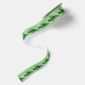 Lustiger Alligator mit Ren-Geweih-Weihnachten Satinband (Rückseite)