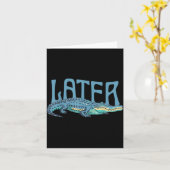 Lustiger Alligator-Wortwitz Späterer Gator Karte (Gelbe Blume)