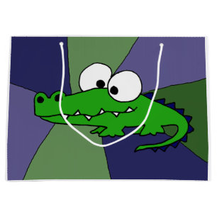 Lustiger Alligatorabstrakte Geschenk-Tasche Große Geschenktüte