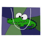 Lustiger Alligatorabstrakte Geschenk-Tasche Große Geschenktüte (Rückseite)