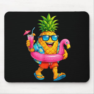 Lustiger Aloha-Hawaiianischer-Ananas-Rosa-Flamingo Mousepad