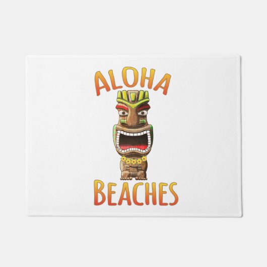 Lustiger Aloha Strand-Hawaiianer Tiki Fußmatte (Vorderseite)