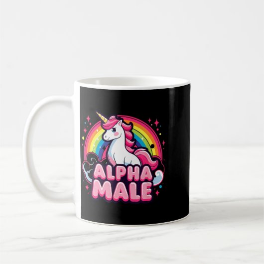 Lustiger Alpha-Mann Ironischer Sarkastischer Humor Kaffeetasse (Links)