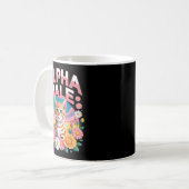 Lustiger Alpha-Männchen-Tabby-Katze Blumen Regenbo Kaffeetasse (Vorderseite Links)