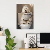 Lustiger Alter Englischer Schäferhund Badezimmer D Poster (Heimbüro)