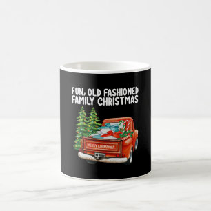 Lustiger alter Familienweihnachts-LKW-Baum Kaffeetasse