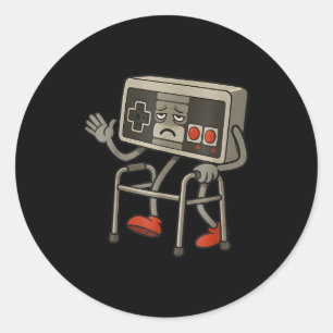Lustiger alter Gamer Gaming Retro 80er 90er Retro Runder Aufkleber