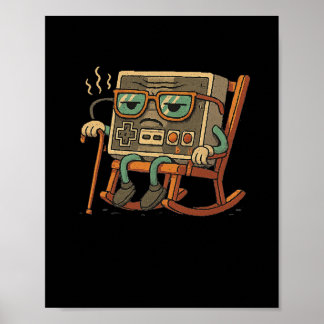 Lustiger alter Gamer Gaming Retro 80er 90er Videos Poster