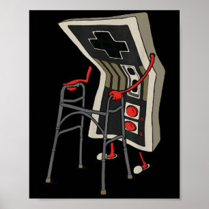 Lustiger alter Gamer Gaming Retro 80er 90er Videos Poster