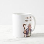 Lustiger alter gemeiner Mann Stock Kaffeetasse (VorderseiteRechts)