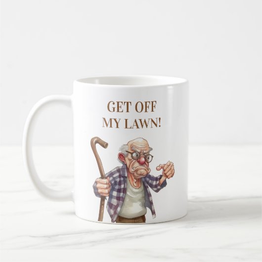 Lustiger alter gemeiner Mann Stock Kaffeetasse (Links)