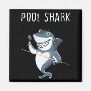 Lustiger alter Hai alte Spieler Billard Magnet