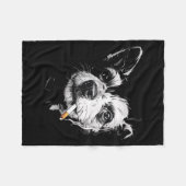 Lustiger alter Jazz-Hund raucht Zigarette Fleecedecke (Vorderseite (Horizontal))