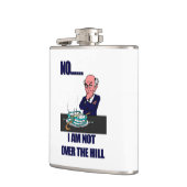 Lustiger alter Mann nicht über dem Flachmann (Links)