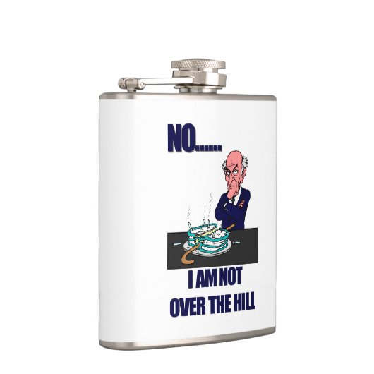 Lustiger alter Mann nicht über dem Flachmann (Rechts)